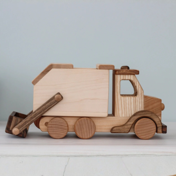 Wooden garbage truck