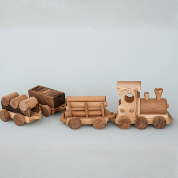 Vintage wooden train set